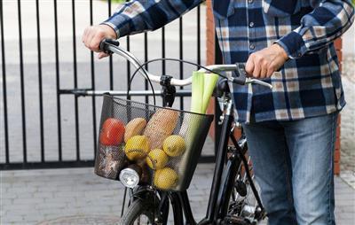 Groceries In Bike Basket